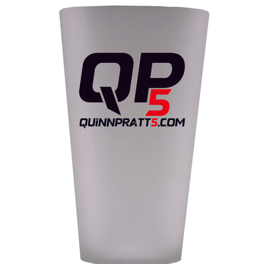 QP5 Logo Frosted Pint Glass