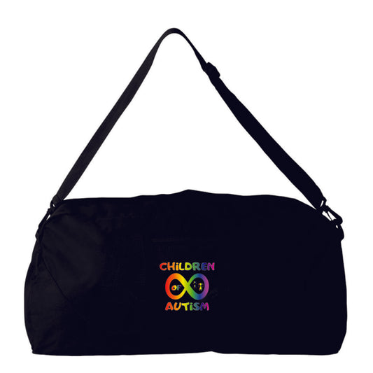 Children of Autism Logo Black Duffel Bag