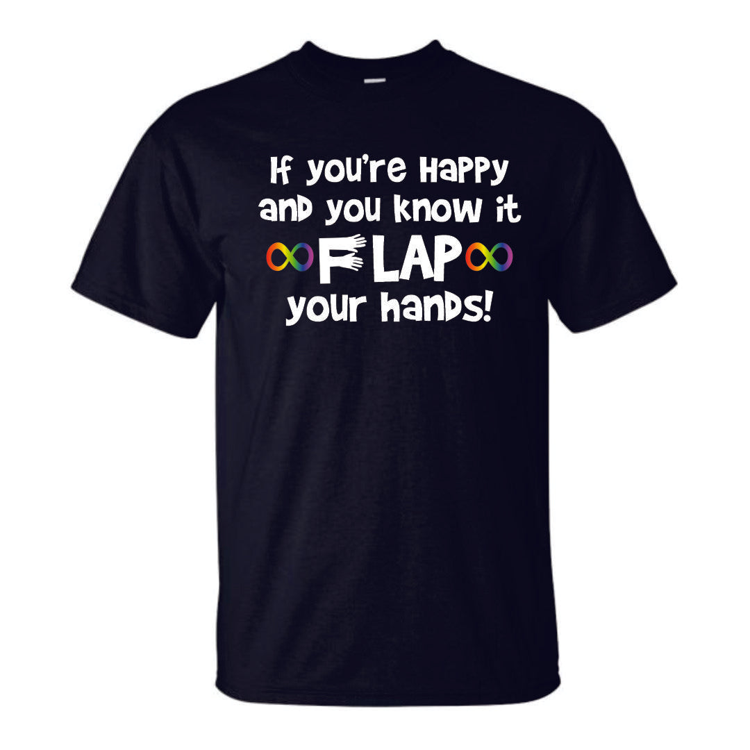 If You're Happy Flap Your Hands Short Sleeve Shirt YOUTH